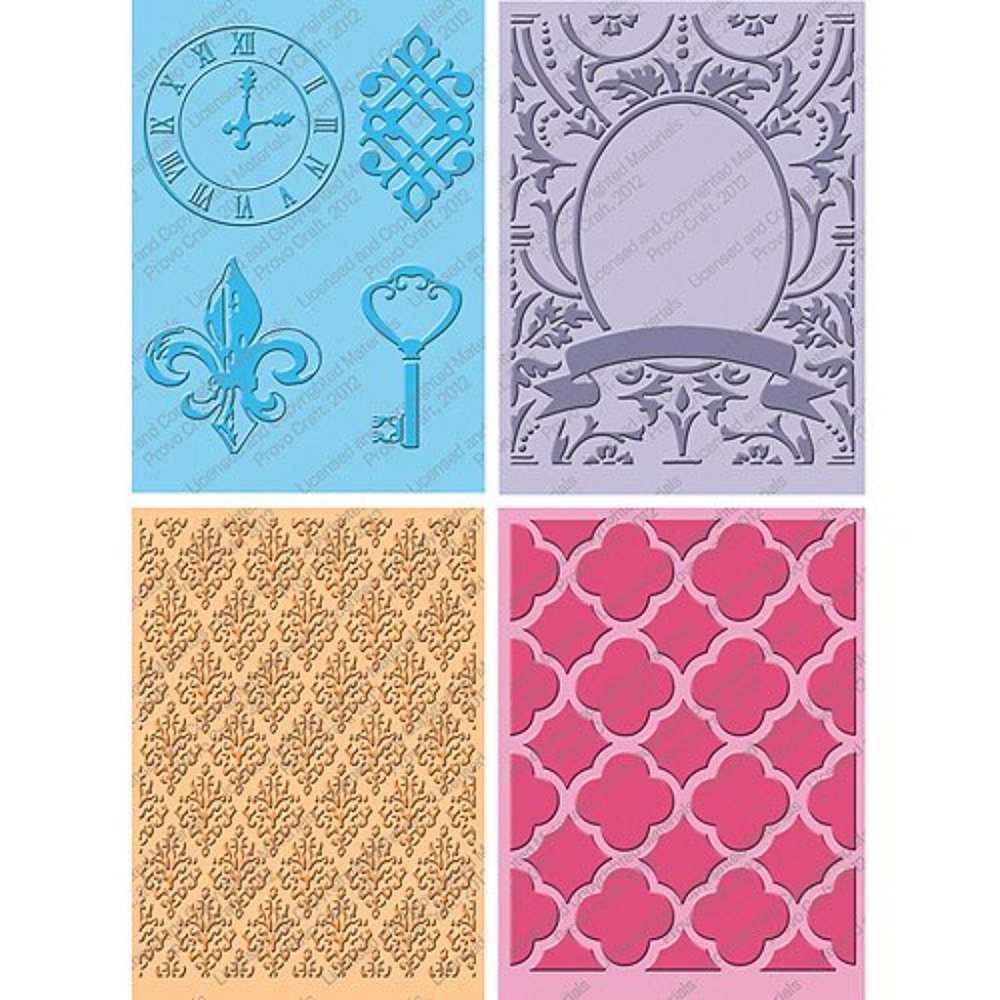 Cuttlebug 4-pc embossing folders - TIMELESS